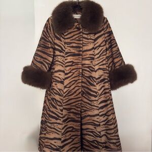 Pristine condition: Charlotte Simone Edie coat- tiger stripe and faux fur